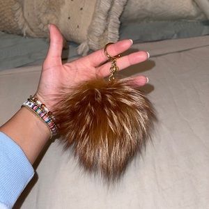 Michael Kors pompom keychain